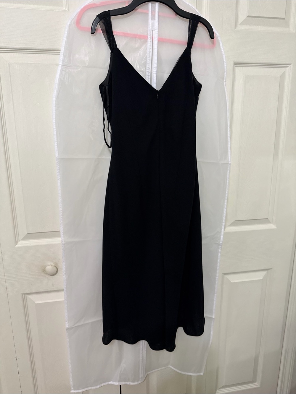 Evan Picone Black V-Neck Midi Slip Dress